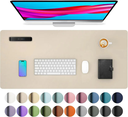 Large Waterproof PU Leather Desk Mouse Pad – Gaming Keyboard Desk Mat, Office Writing Surface Protector for Home & Work Setup
