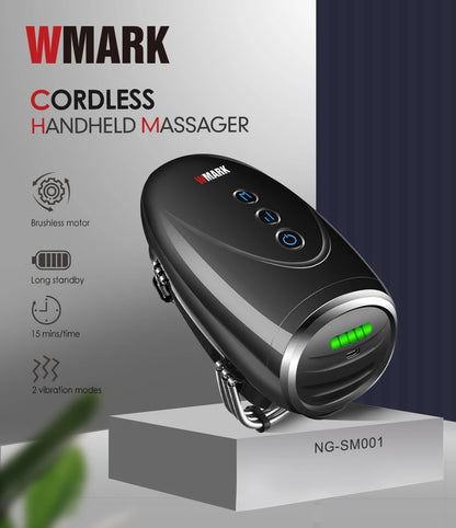 WMARK NG-SM001 Cordless Handheld Massager — 2600mAh Barber Massager for Professional Use