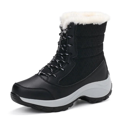 Women’s Snow Boots — Non-Slip Waterproof Fur-Lined Platform Ankle & Thigh-High Winter Boots with Wedges