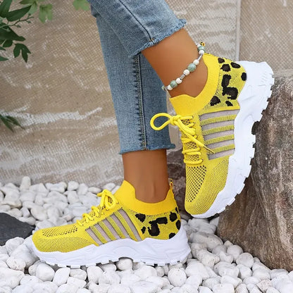 Women’s 2025 Leopard Print Sneakers – Lightweight Breathable Casual Shoes Sale