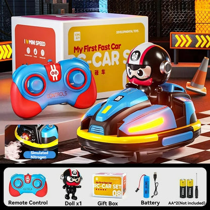 RC Battle Bumper Car Toy for Kids – Music & Light Catapult Robot Karting Game for Toddlers