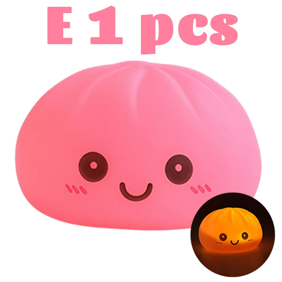 2027 Kawaii Dumpling Night Light - Cute Glowing Dumpling Steamer Desktop Ornament and Gift Decor