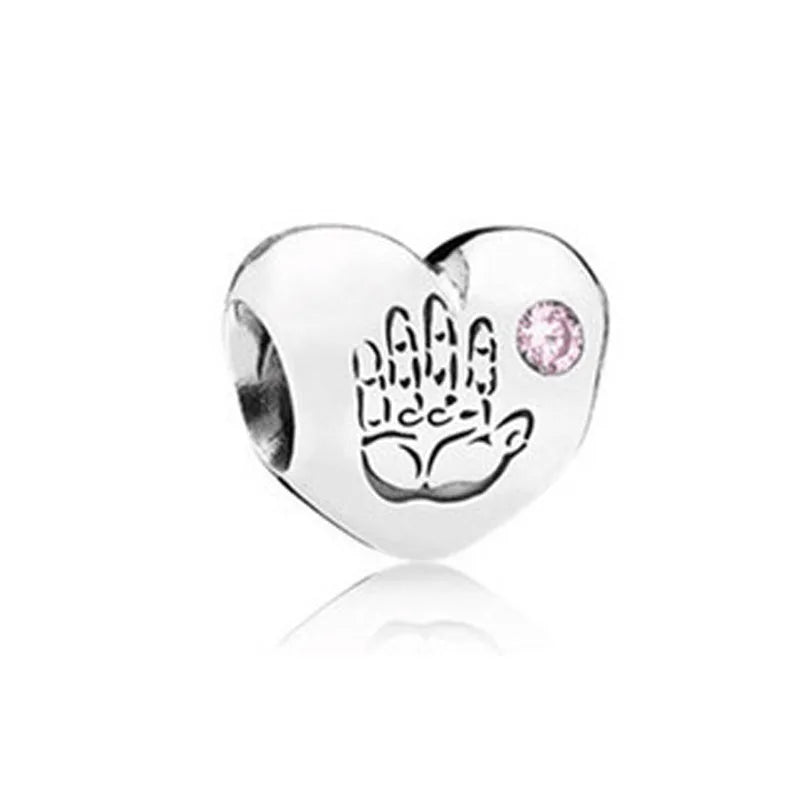 Europe 925 Silver Family Charm Pendant - Boy, Girl, Mom & Sisters Bead for Pandora Bracelet, Sparkling Dangle Jewelry