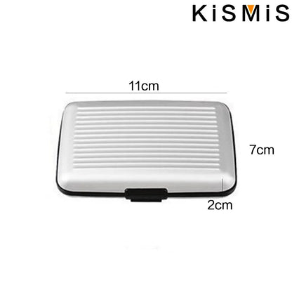 KISMIS RFID Metal Wallet – Business ID & Credit Card Protector for Men & Women, Card Holder with Package Box