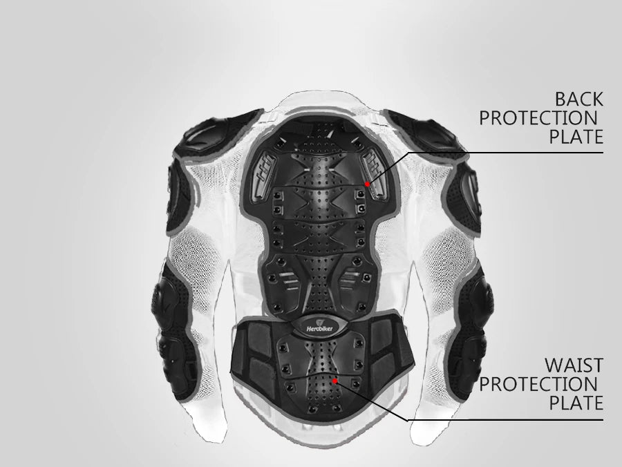 5XL Men's Motorcycle Jacket – Full Body Armor Protection for Motocross, Enduro Racing, Moto Gear & Protective Clothing