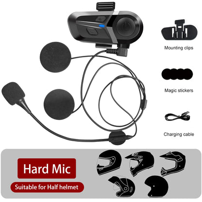 Bluetooth 5.3 Wireless Motorcycle Helmet Headset - Waterproof Earphone with Hands-Free Call & Music Player for Moto Helmet