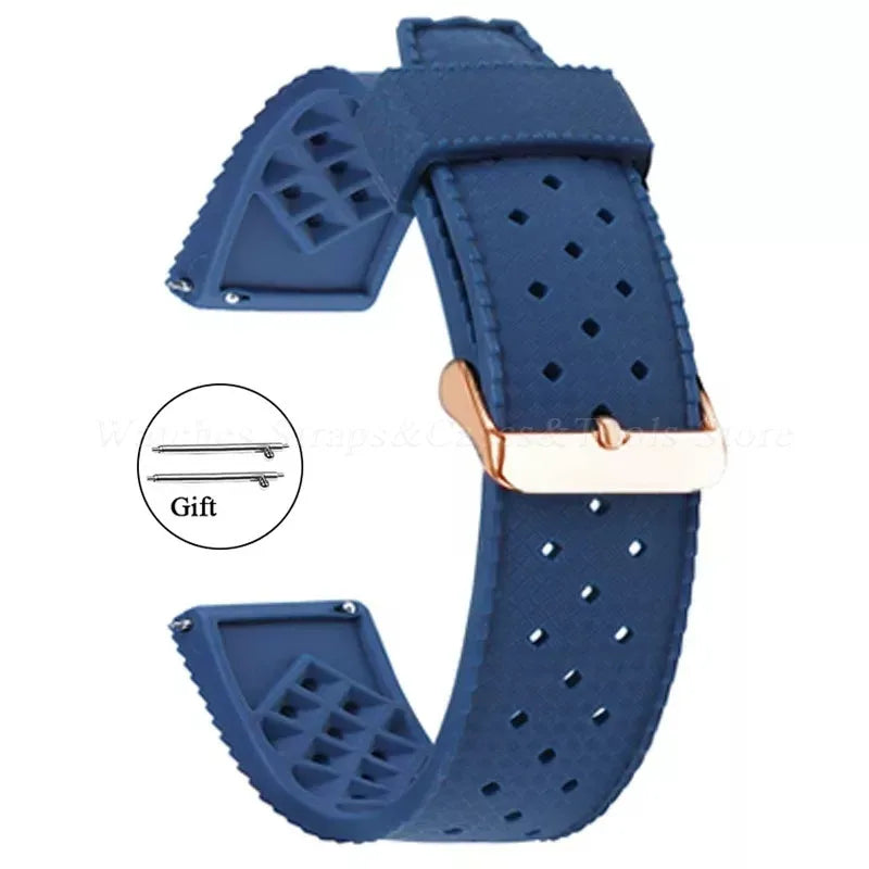 Premium Tropic Silicone Watch Strap – 20mm & 22mm Quick Release Waterproof Rubber Bracelet for Seiko, Oris & Omega