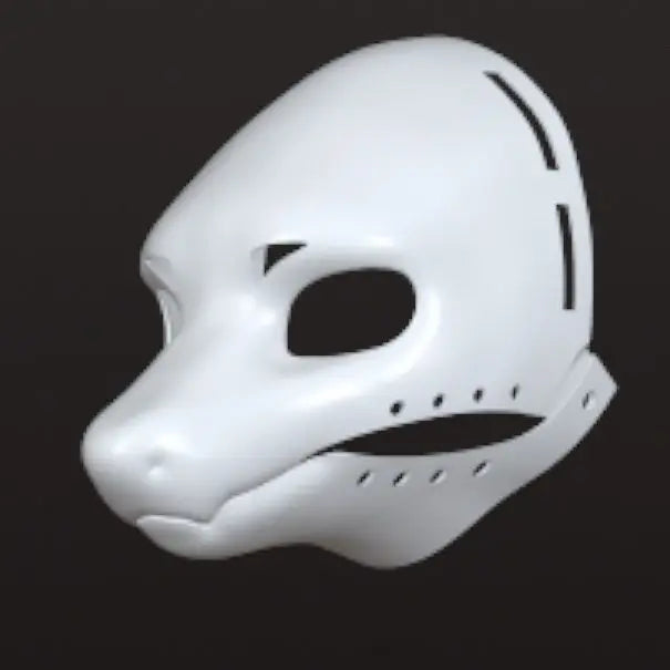 Kigurumi Dragon Base Mask - Movable Jaw Long-Snouted 3D Printed Beast Skull Cosplay Costume Accessory