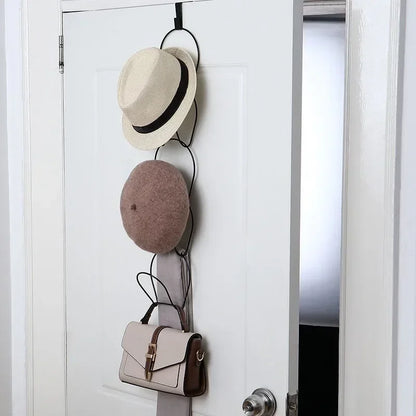 Storage Door Hanger Organizer Rack – Multi-Hook Closet Storage for Hats, Caps, Scarves, Bags & Bedroom Organization