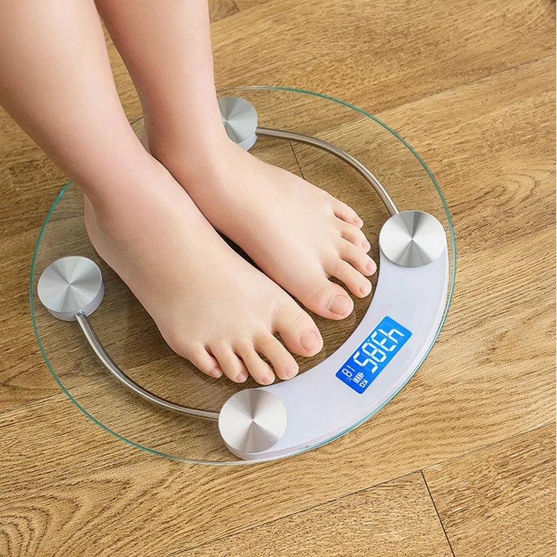 LCD Digital Bathroom Scale — Round High-Definition Body Weight Scale, 0.2-180KG Precision Electronic Floor Scale