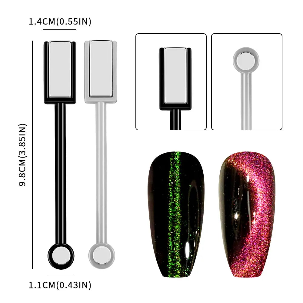 Nail Art Magnetic Wand Pen Set - 3D Cat Eye Gel Painting, UV Gel Polish Magnet Tools for Magic Manicure