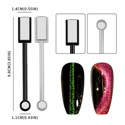 Nail Art Magnetic Wand Pen Set - 3D Cat Eye Gel Painting, UV Gel Polish Magnet Tools for Magic Manicure