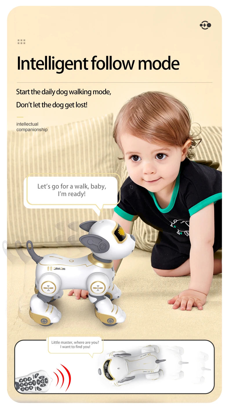 Funny RC Robot Dog – Programmable Electronic Stunt Dog with Voice Command, Touch Sensor & Music, Toy Gift for Kids