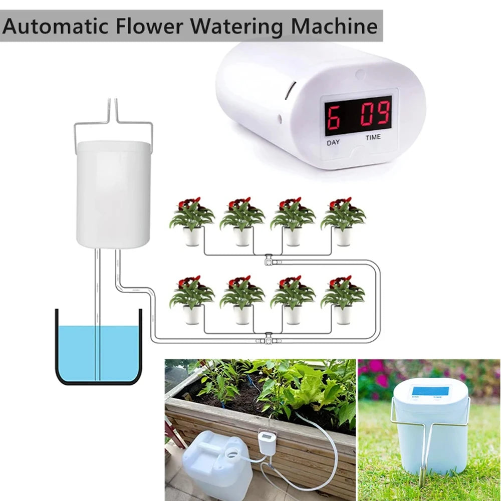 Automatic Plant Watering Pump Kit - 16-Outlet Timer Drip Irrigation System for Home, Garden & Flower Plants