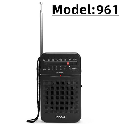 BC-R21/961/962 Mini Portable AM/FM Radio — Battery Operated with Best Reception, Long-Lasting Sound for Running, Walking & Home