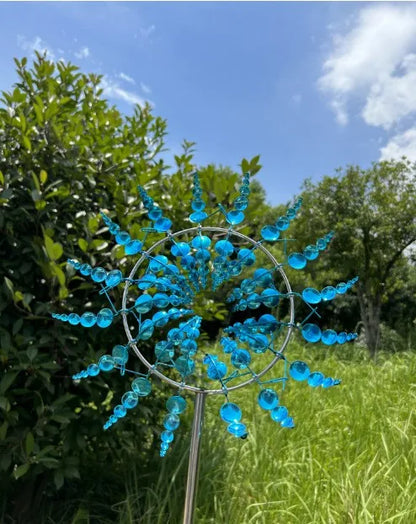 Outdoor Metal Wind Spinner – Rotating Windmill Garden Decoration & Yard Art