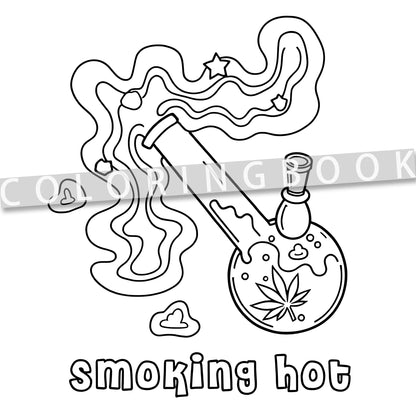 Stoner Girl Coloring Book for Adults - Bold Easy Patterns Cute Drawing Book for Relaxation Party & Birthday Gift