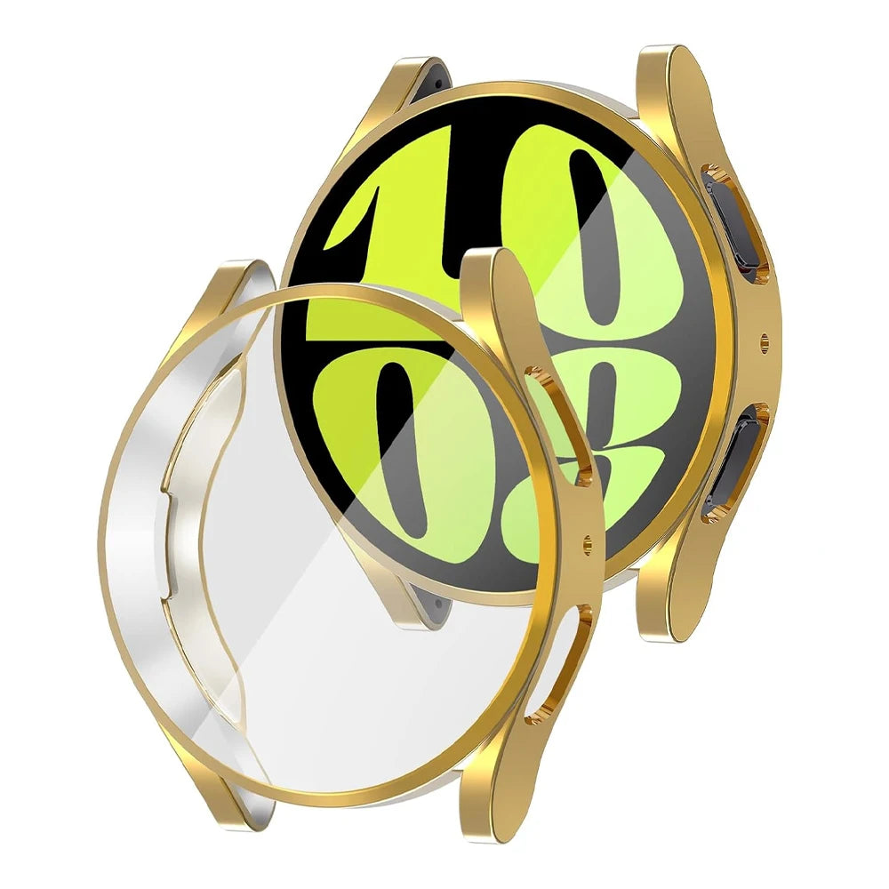 Samsung Galaxy Watch 6 Protective Case - Soft TPU Full-Cover Bumper with Screen Protector for 40mm and 44mm Models