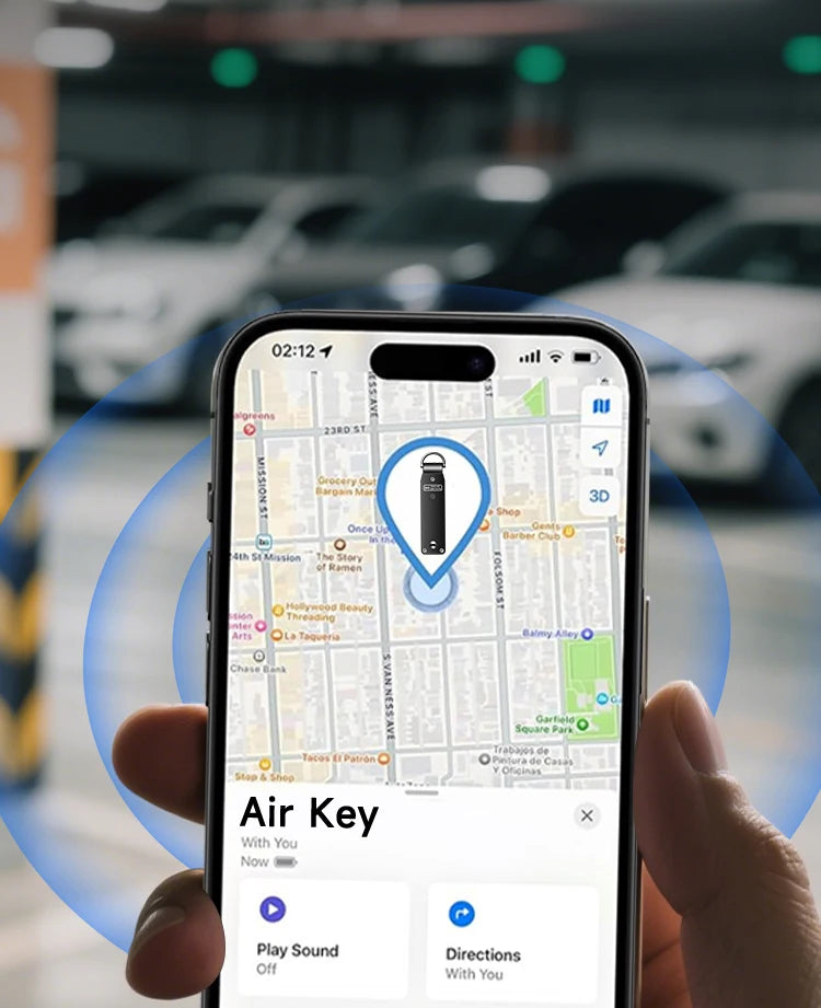 Key Organizer with Apple Find My — Built-In AirTag Holder, Holds 2–6 Keys, Car Keychain GPS Tracker (iOS Only)