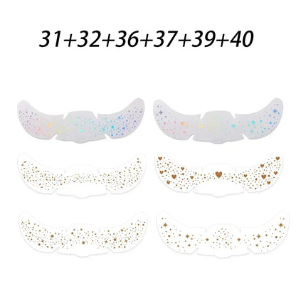 6pcs Hot Stamping Freckles Makeup Patches – Metallic Gold & Silver Temporary Tattoo Stickers for Face