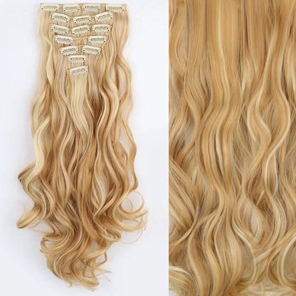 Women’s 7Pcs Hair Extensions with 16 Clips – Natural Black Straight Ombre Hairpiece