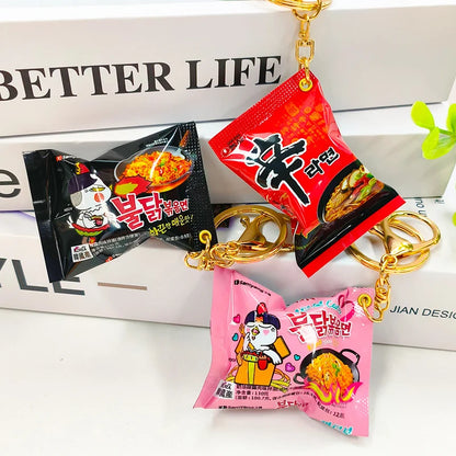 Simulation Instant Noodles Keychain – Mini Snack Phone Pendant Bag Charm, Christmas and New Year Gift Accessory