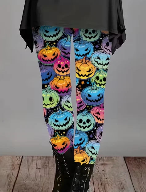 Women's Halloween Skeleton 3D Print Leggings - Stretchy Workout Yoga Pants, Slim Fit Fashion Tights