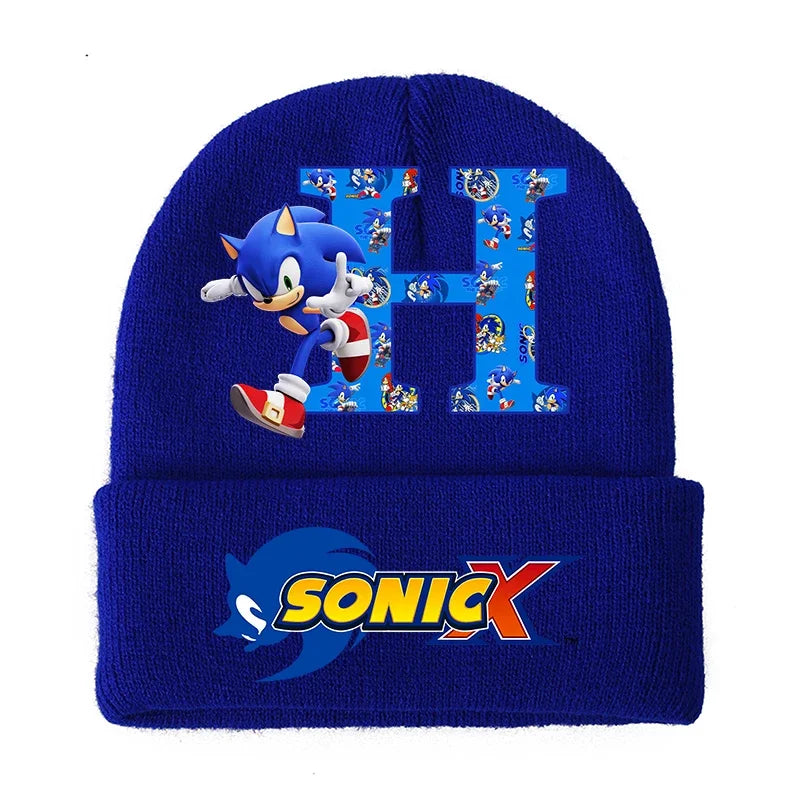 Sonic Cartoon Kids Knitted Hat – Cotton Winter Woolen Cap for Boys & Girls, Cute Anime Headgear Gift