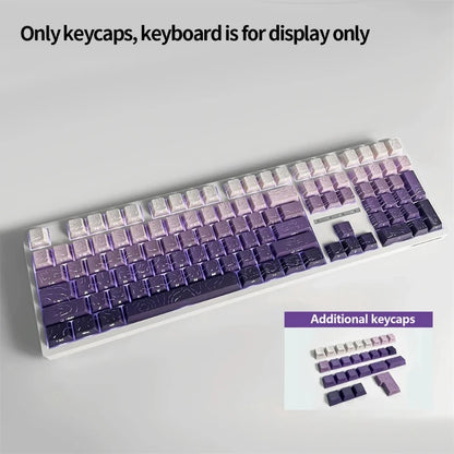 Contour 4.0 Side-Engraved PBT Translucent 97-Key Mechanical Keyboard Keycaps – White Gaming Keycap Set for Magnetic Switch F75 GMK87
