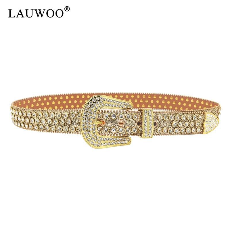 Luxury Rhinestone Belt – Diamond Crystal Studded Fashion Pin Buckle Belt for Women, Stylish Jeans Decoration