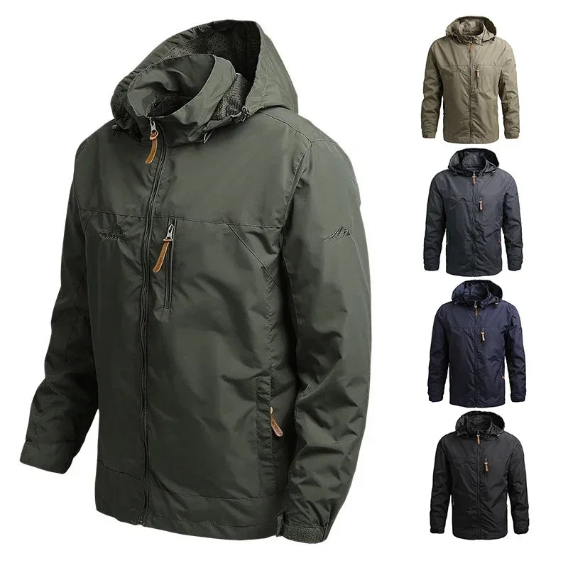 Men's Waterproof Windbreaker Jacket - Autumn Winter Outdoor Hiking Camping Fishing Casual Baseball Coat