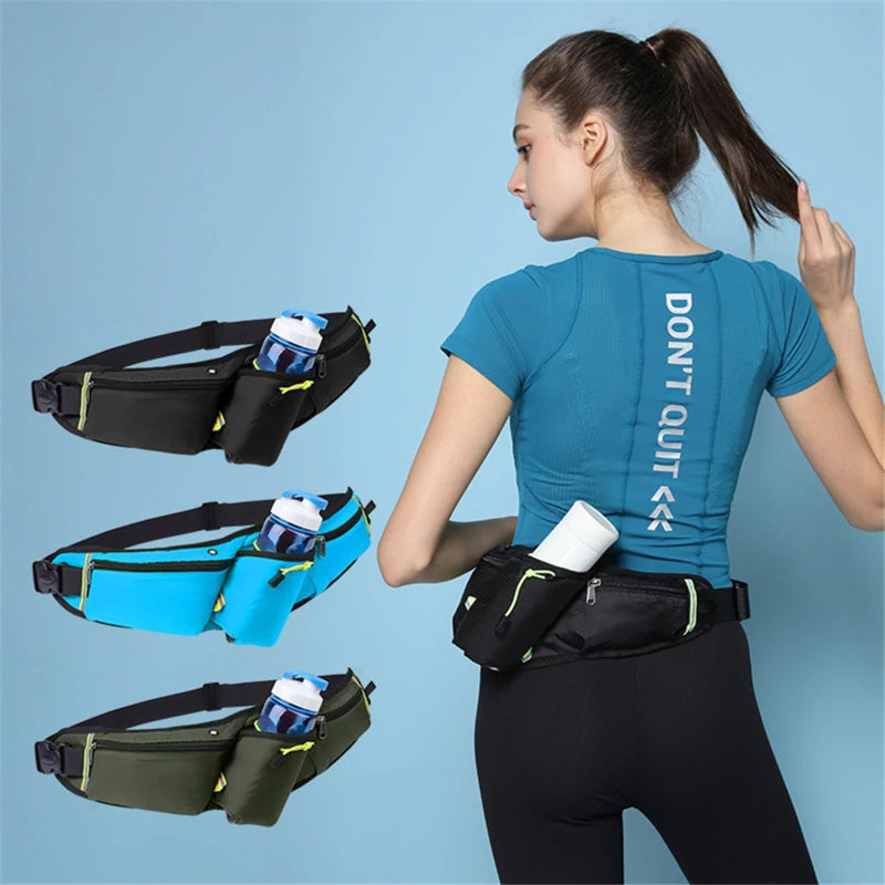 Unisex Waterproof Sports Waist Pack – Hip Bag for Running, Climbing, Motorcycle with Water Bottle & Phone Holder