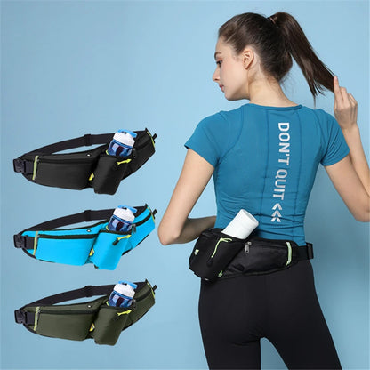 Unisex Waterproof Sports Waist Pack – Hip Bag for Running, Climbing, Motorcycle with Water Bottle & Phone Holder