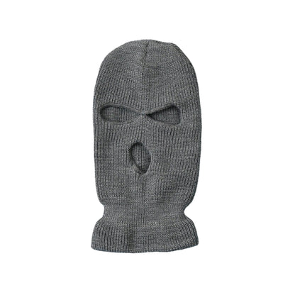 Motorcycle Windproof Full Face Knit Hat - Custom Ski Mask for Men, Warm Wool Balaclava with 3 Holes, Embroidered Winter Ski Mask