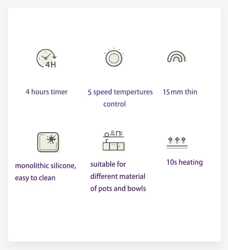 Silicone Heating Mat for Food – Adjustable Temperature Rollable Food Warming Tray for Buffets, Parties, and Sabbath