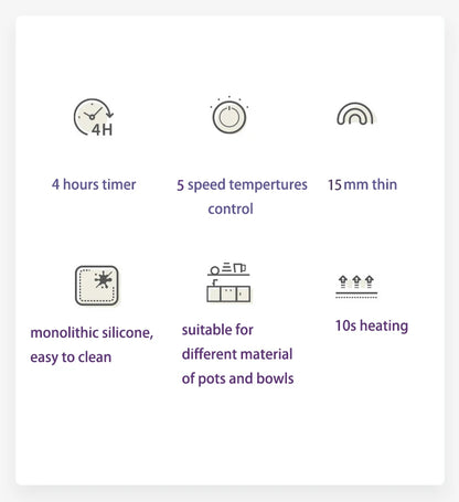 Silicone Heating Mat for Food – Adjustable Temperature Rollable Food Warming Tray for Buffets, Parties, and Sabbath