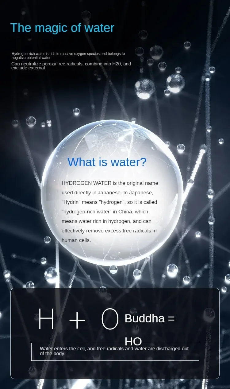 2L Electric Hydrogen Rich Water Kettle - 100-240V Water Ionizer & Filter for Hydrogen Water Generation