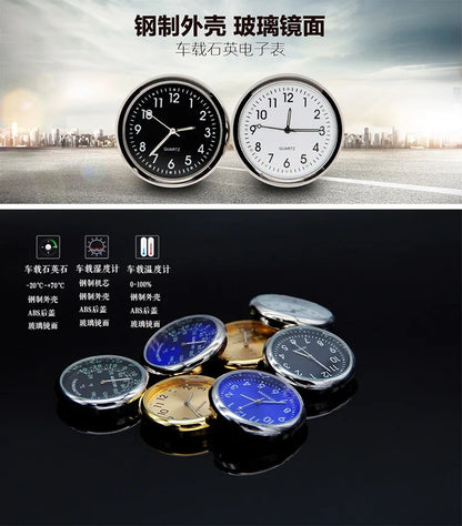 Luminous Car Clock - Mini Auto Stick-On Digital Watch for Cars, 40mm & 43mm Quartz Mechanic Ornament