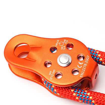 26KN Aluminium Alloy Heavy Duty Swivel Rope Pulley Block – Single Pulley Wheel for 12mm Climbing Rope