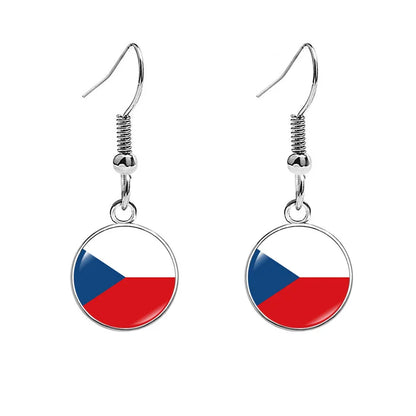 South & North America Flag Earrings - Patriotic Country Pride Drop Dangle Jewelry Gifts for Women