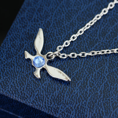 Silver Butterfly Crystal Necklace – Unisex Cosplay Jewelry Gift for Women & Men