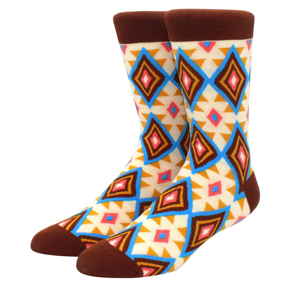 Men’s & Women’s Funny Beer Rainbow Socks – Skateboard Striped Pig Hip Hop Colorful Mid-Rise Casual Crew Cotton Socks, Unisex Fashion Novelty Socks