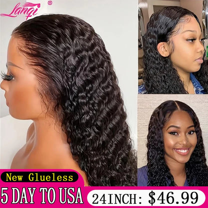 250% Curly Human Hair Lace Front Wig – Deep Wave Brazilian Remy 13x4 Water Wave Lace Frontal Wig