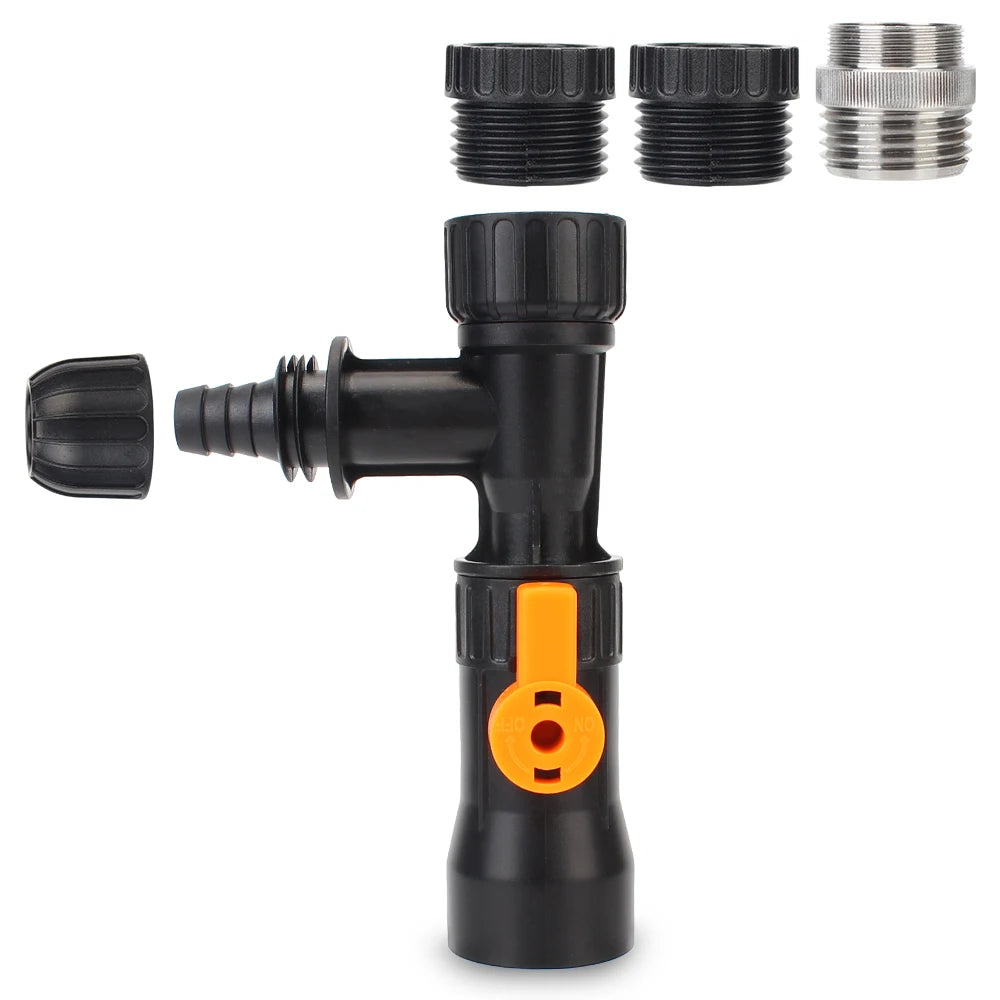 3-Way Faucet Fish Tank Cleaning Splitter - Watering Connector for Faucet Water Changer Pump, Plastic Cleaning Tool