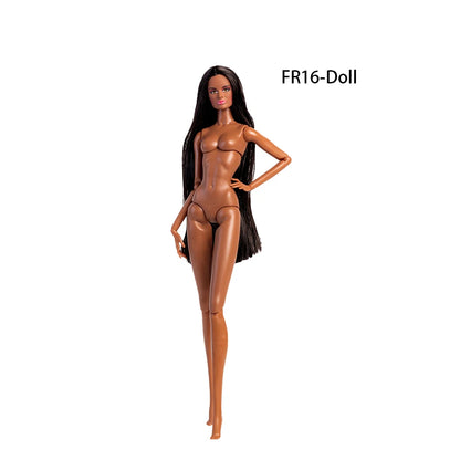 32cm European Supermodel Nude Doll – Original 1/6 Joint Figure with Multi-Color Skin and Exquisite Makeup, Full Series Collectible Toy