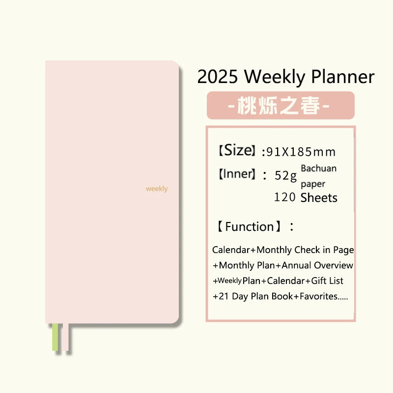 Kinbor 2025 Weekly Planner – Two Pages per Week Schedule Book for Time Management & Daily Efficiency
