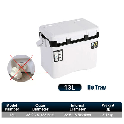 Fishing Cooler Box - Portable Insulated Fish Storage & Tackle Gear Box with Air Holes