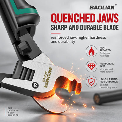 6/8/10-Inch Wire Cutter & Stripper Pliers - Multifunctional Electrician Cable Cutting & Terminal Tool