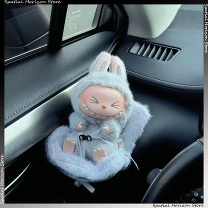 Mini Plush Safety Seat — Kawaii Labubu Idol Kpop Doll Car Air Freshener & Decoration Accessory