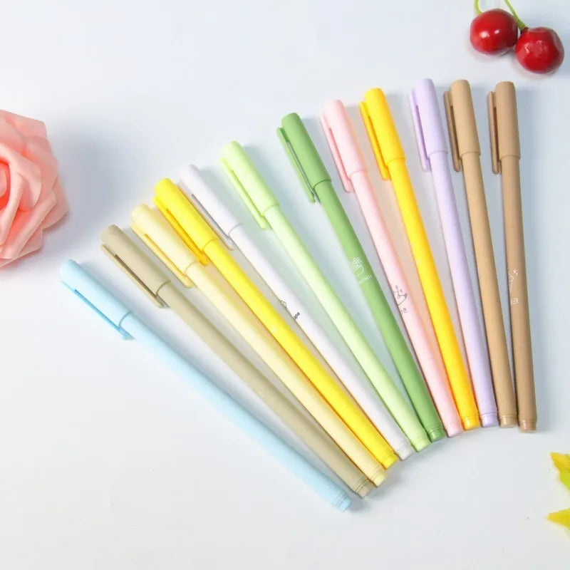 6-Piece Lytwtw Morandi Color Gel Pen Set – Cute Creative Kawaii Pens for Office & School Supplies